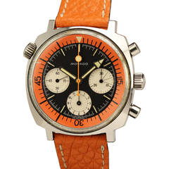 Retro Movado Stainless Steel Super Sub Sea Chronograph Wristwatch Ref 206-705-504