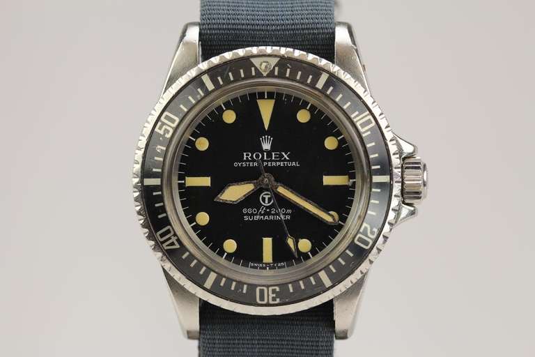 Submariner militaire britannique Rolex en acier inoxydable 