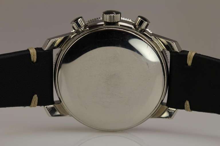 Men's Heuer Stainless Steel Autavia GMT Chronograph Wristwatch circa 1960s