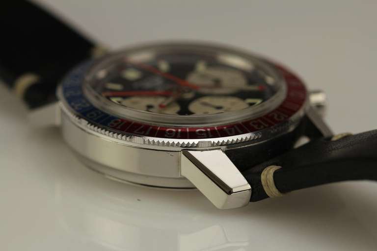 Heuer Stainless Steel Autavia GMT Chronograph Wristwatch circa 1960s 3