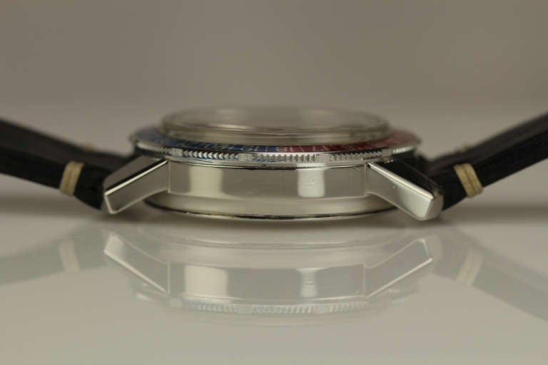 Heuer Stainless Steel Autavia GMT Chronograph Wristwatch circa 1960s 4