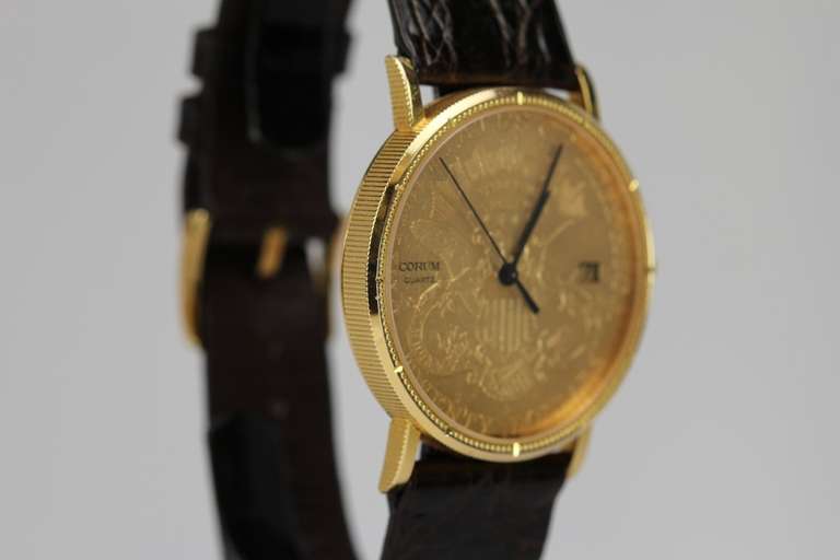 Corum Yellow Gold 1891 Eagle $20 Gold Coin Wristwatch with Date 2