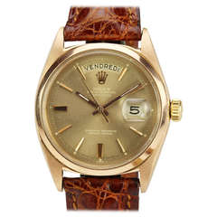 Vintage Rolex Rose Gold Day-Date Wristwatch Ref 1802 circa 1966