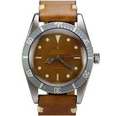 Rolex Stainless Steel Submariner Wristwatch Ref 5508 with Tropical Dial