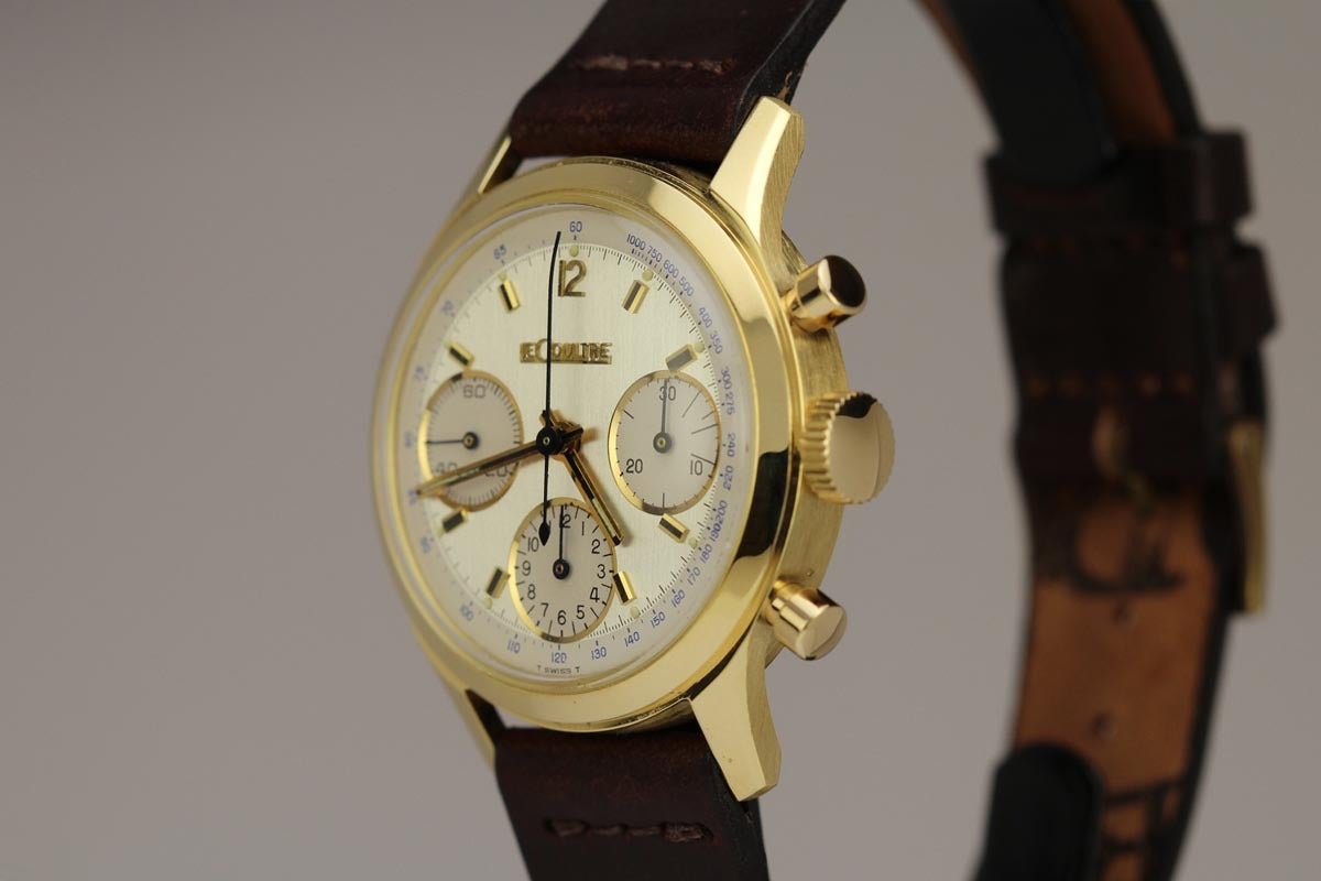 Men's LeCoultre Yellow Gold Chronograph Wristwatch