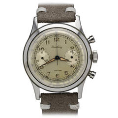 Vintage Breitling Stainless Steel Premier Chronograph Wristwatch Ref 777
