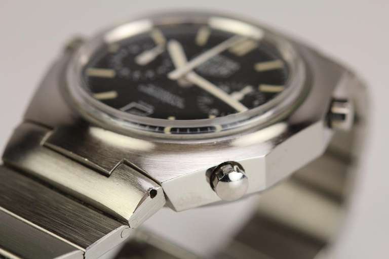 Heuer Stainless Steel Cortina Chronograph Wristwatch circa 1970s 3