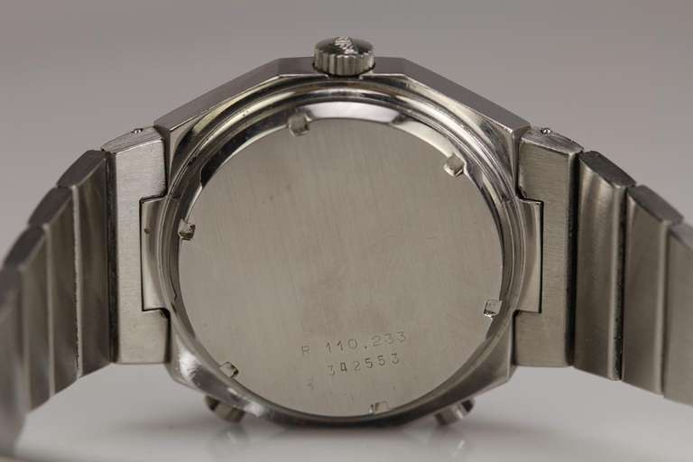 Men's Heuer Stainless Steel Cortina Chronograph Wristwatch circa 1970s