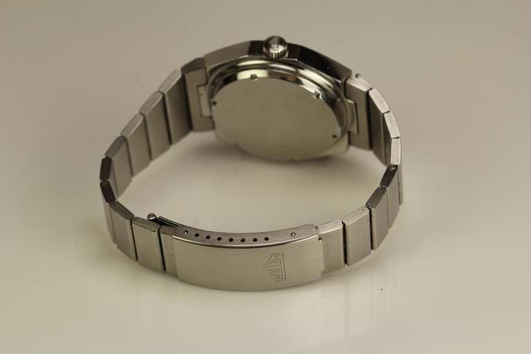 Heuer Stainless Steel Cortina Chronograph Wristwatch circa 1970s 2