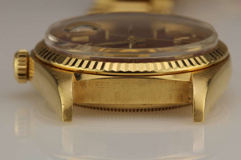 Rolex Yellow Gold Day-Date President Wristwatch Ref 1803 circa 1977 In Excellent Condition In Miami Beach, FL