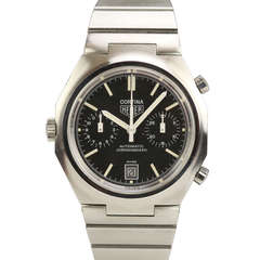 Heuer Stainless Steel Cortina Chronograph Wristwatch circa 1970s