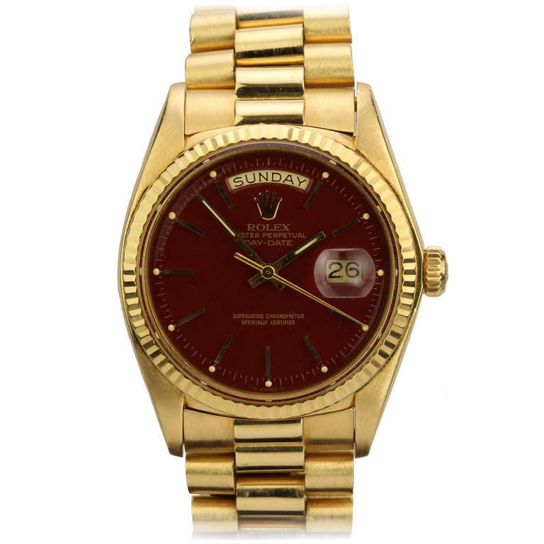 Rolex Yellow Gold Day-Date President Wristwatch Ref 1803 circa 1977