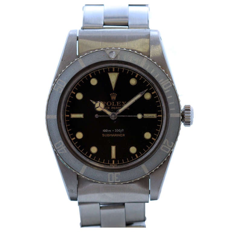 Rolex Stainless Steel Submariner James Bond Wristwatch Ref 5508 circa 1958