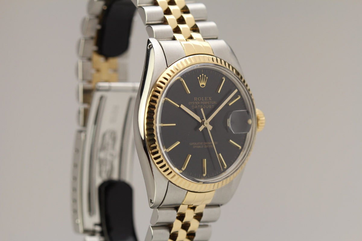 Rolex Yellow Gold Stainless Steel Datejust Wristwatch Ref 16013 In Excellent Condition In Miami Beach, FL