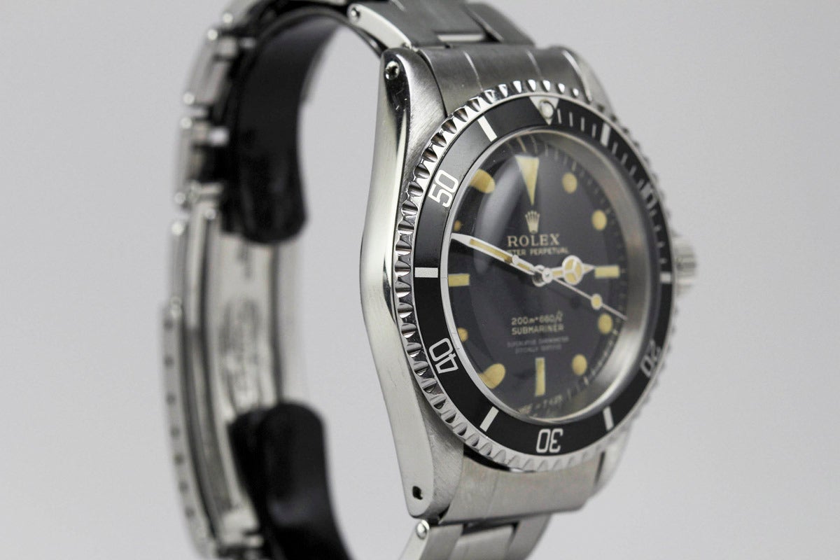 Men's Rolex Stainless Steel Gilt Dial Submariner Wristwatch Ref 5512