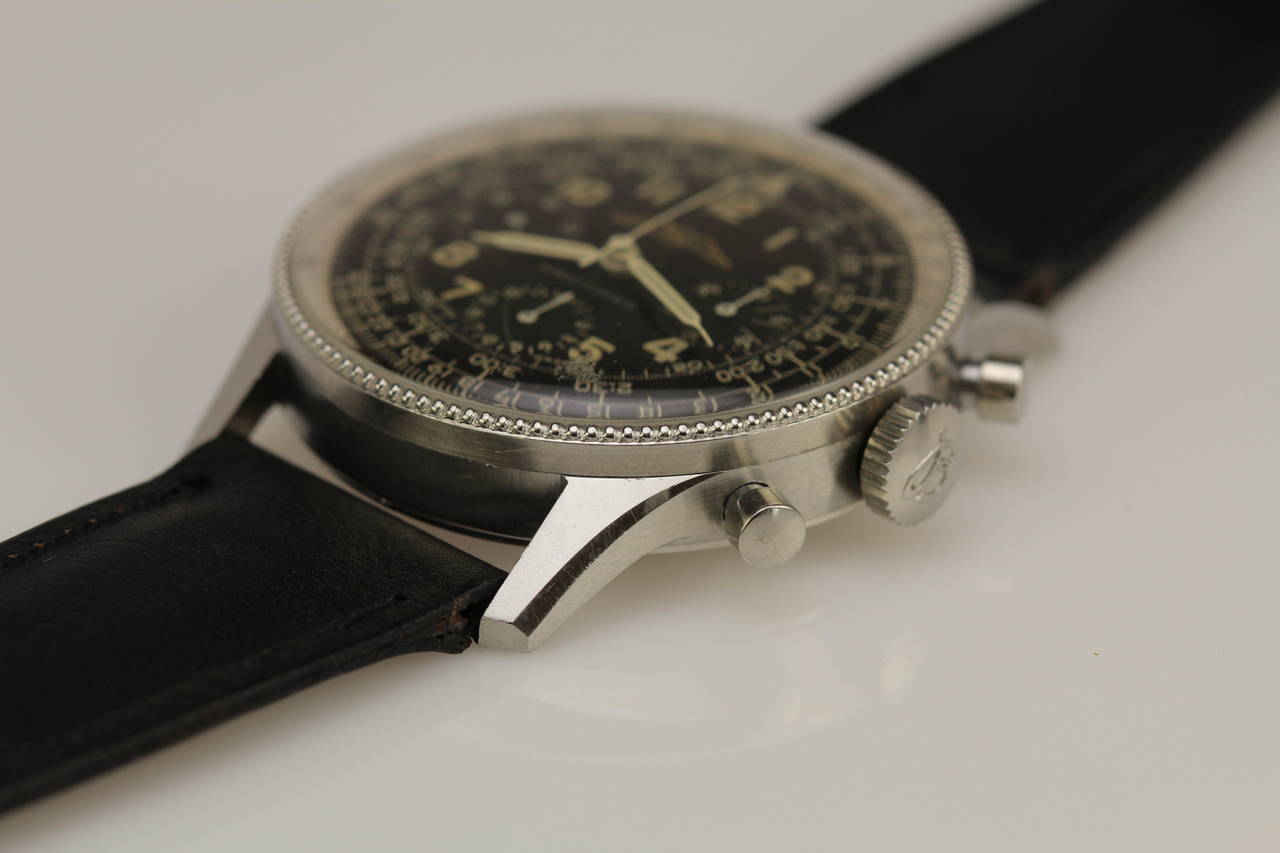 Breitling Stainless Steel Navitimer Chronograph Wristwatch c. 1955 4