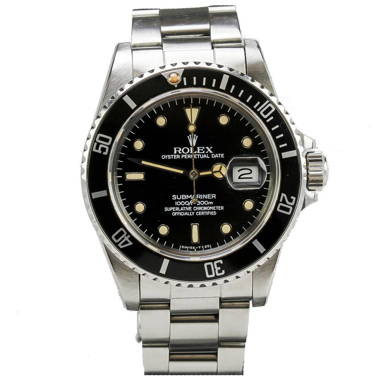Rolex Stainless Steel Submariner Wristwatch Ref 16800