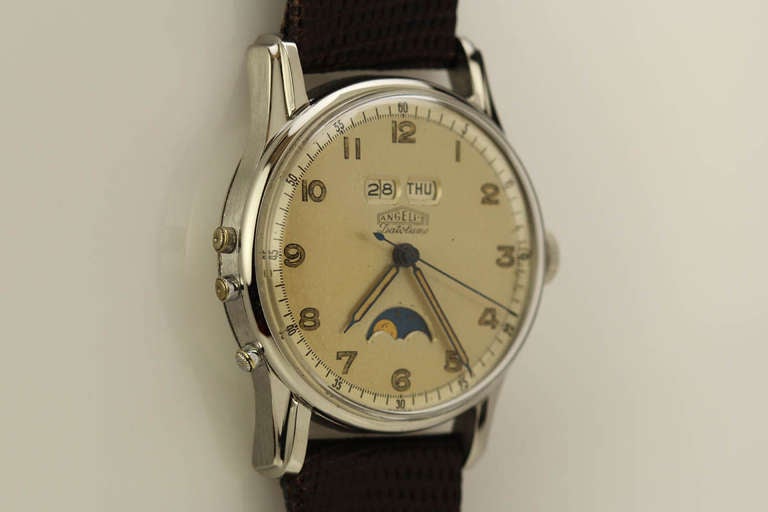 Angelus Edelstahl Datoluxe Armbanduhr 1