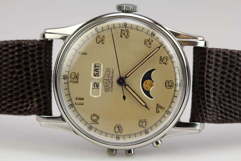 Angelus Edelstahl Datoluxe Armbanduhr 5