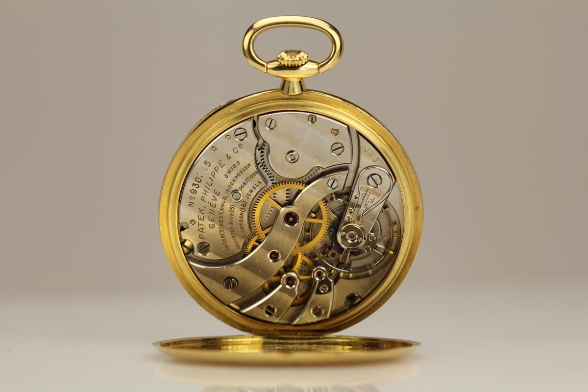 Patek Philippe Yellow Gold Open Face Pocket Watch In Excellent Condition In Miami Beach, FL
