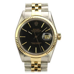 Rolex Yellow Gold Stainless Steel Datejust Wristwatch Ref 16013