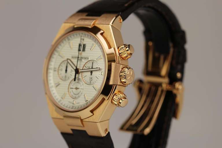 Men's Vacheron Constantin Rose Gold Overseas Chronograph Wristwatch circa 2010s