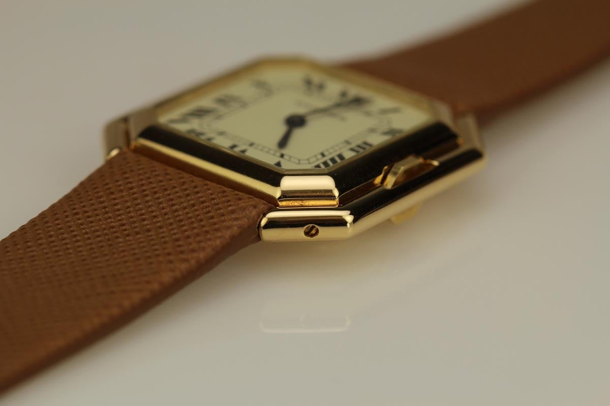 Cartier Yellow Gold Ceinture Automatic Wristwatch In Excellent Condition In Miami Beach, FL