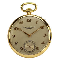 Patek Philippe Yellow Gold Open Face Pocket Watch 12