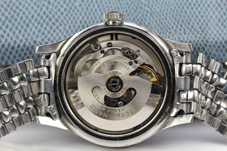 Eterna Stainless Steel Eternamatic Super Kon Tiki Wristwatch circa 1960s 2