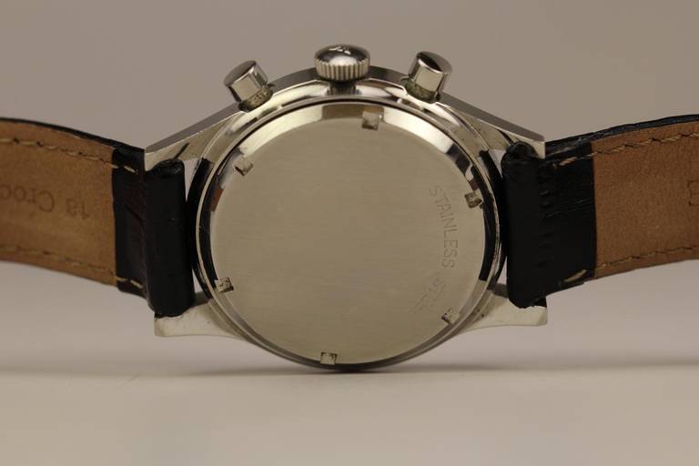 Wittnauer Edelstahl Profi-Chronograph Armbanduhr ca. 1950er Jahre 4
