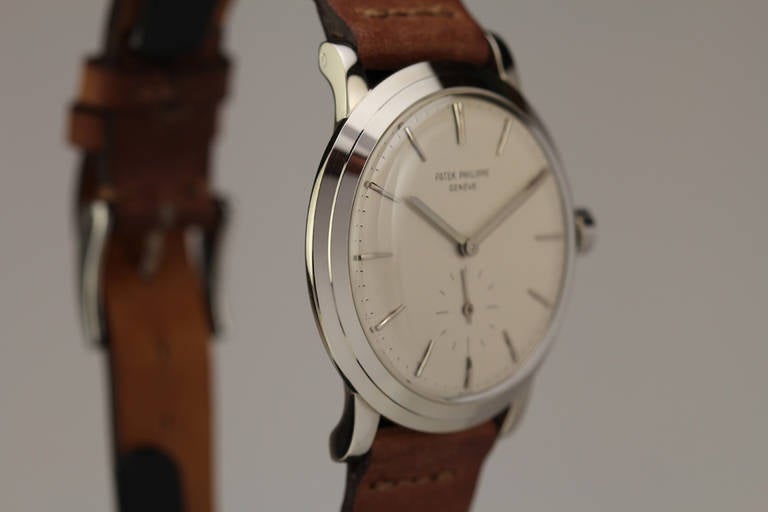 Men's Patek Philippe White Gold Wristwatch Ref 2552 circa 1950s