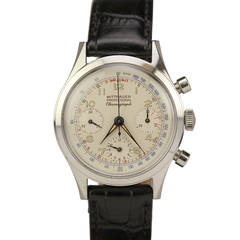 Wittnauer Edelstahl Profi-Chronograph Armbanduhr ca. 1950er Jahre