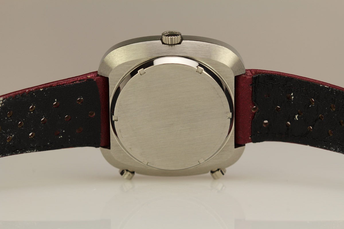 Men's Heuer Stainless Steel Silverstone Maroon Dial Automatic Wristwatch