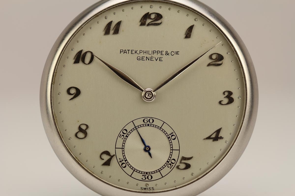 Patek Philippe Stainless Steel Open Face Pocket Watch 1