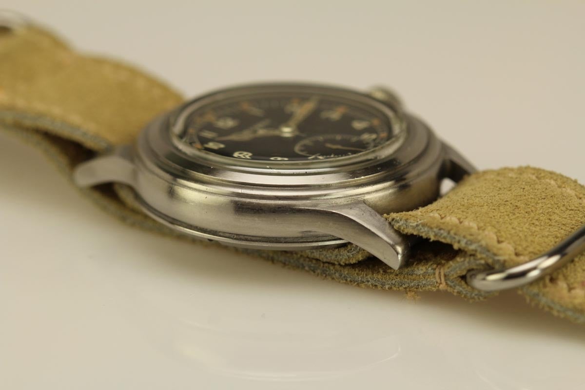 Men's Longines Stainless Steel Broad Arrow Military Wristwatch Ref 23088