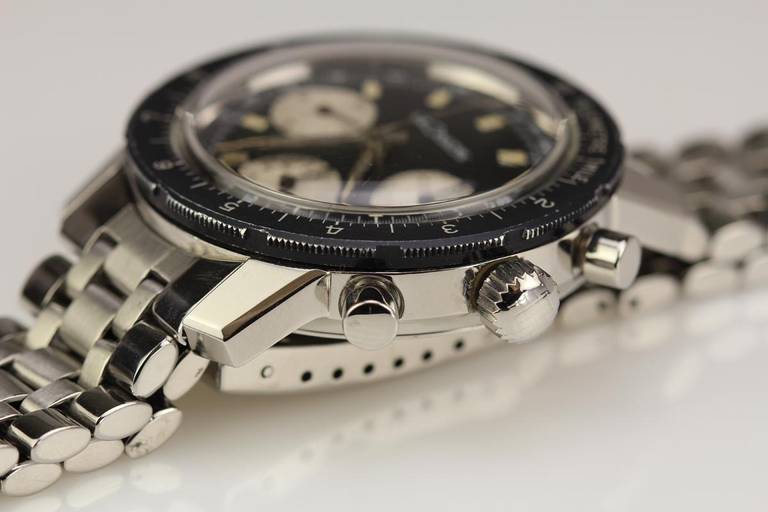 Men's LeCoultre Stainless Steel Shark Chronograph Wristwatch circa 1960s