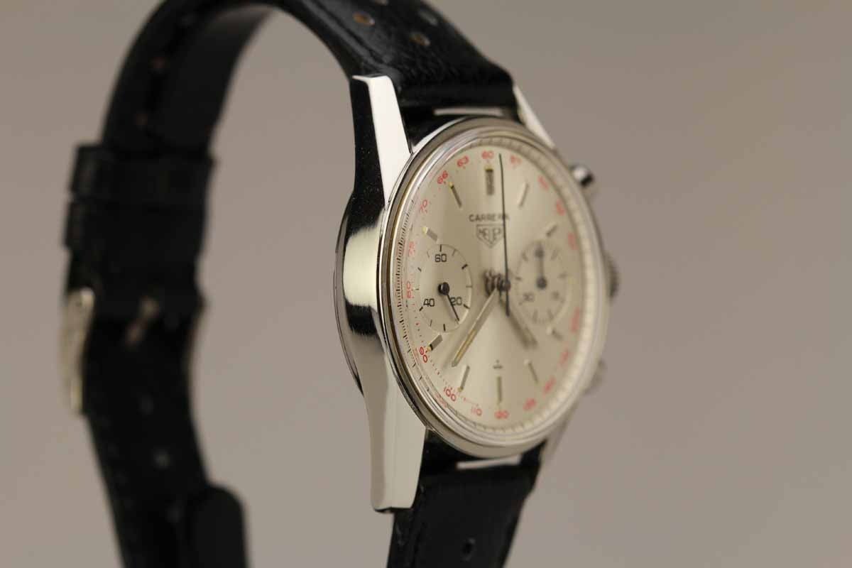 Heuer Stainless Steel Carrera Chronograph Wristwatch at 1stDibs