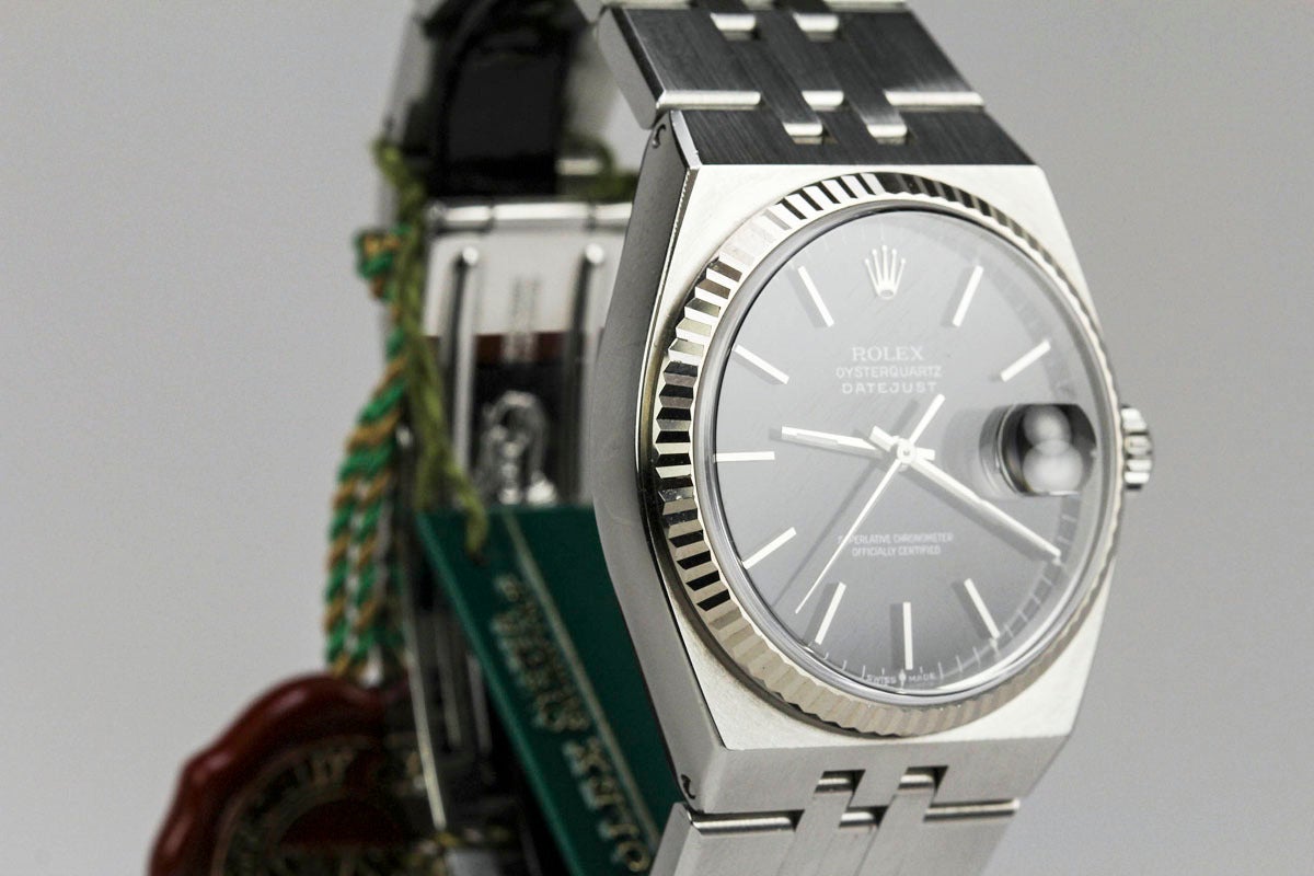 Rolex Stainless Steel Oysterquartz Datejust Wristwatch In Excellent Condition In Miami Beach, FL