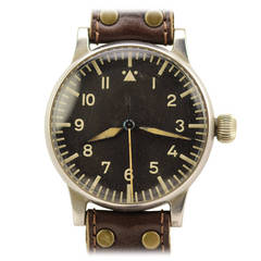 Vintage A. Lange & Söhne Nickel Silver WWII Pilot's Wristwatch