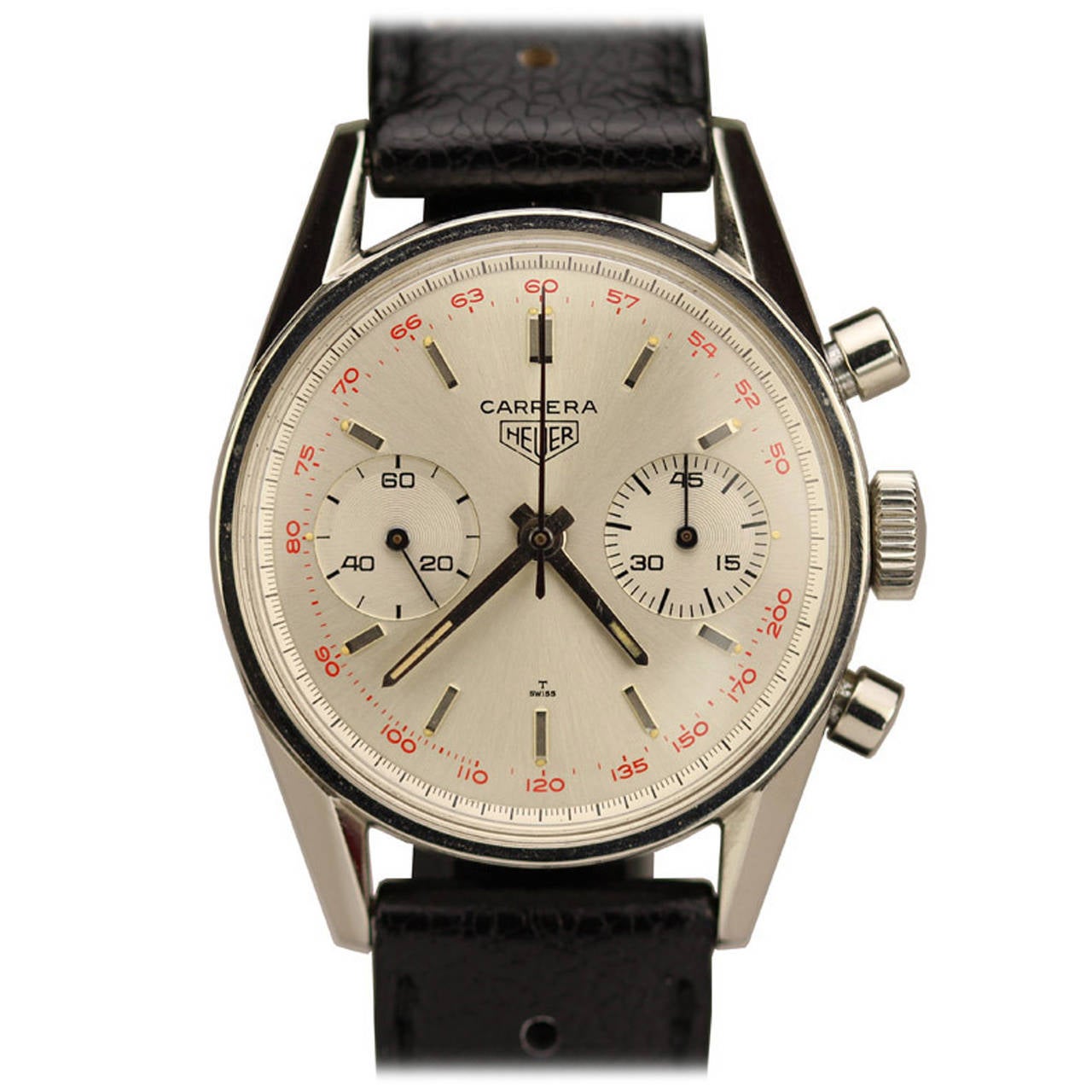Heuer Stainless Steel Carrera Chronograph Wristwatch