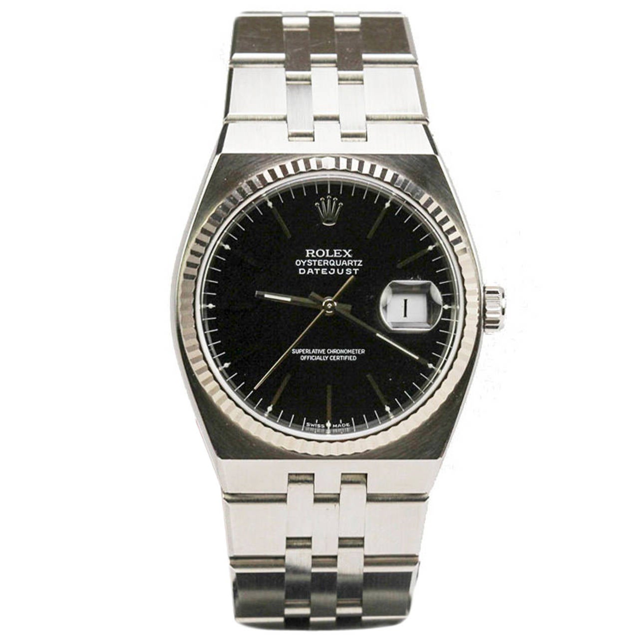 Rolex Stainless Steel Oysterquartz Datejust Wristwatch