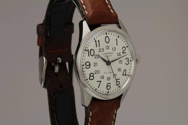 Longines Stainless Steel Wristwatch circa 1966 In Good Condition In Miami Beach, FL