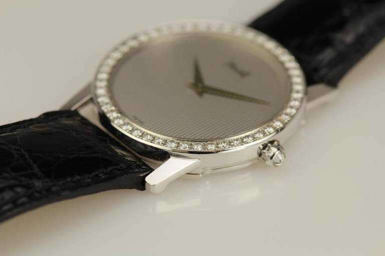 Piaget Lady's White Gold Diamond Wristwatch Ref 9895 2