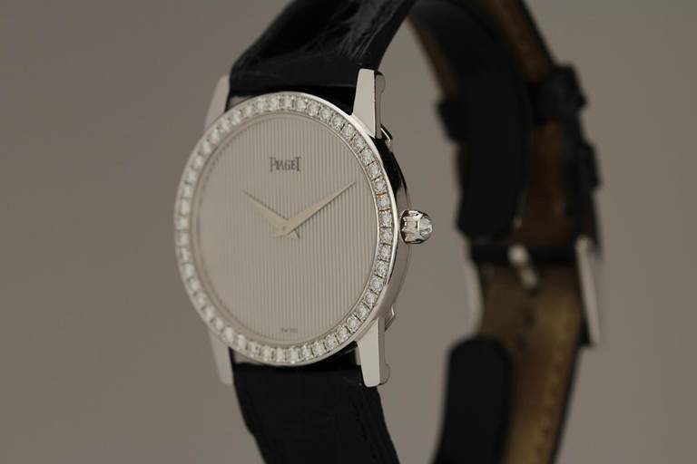Piaget Lady's White Gold Diamond Wristwatch Ref 9895 3