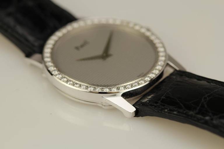 Piaget Lady's White Gold Diamond Wristwatch Ref 9895 5
