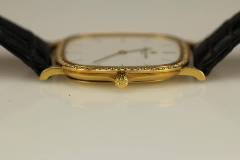 Women's or Men's Vacheron Constantin Yellow Gold Cushion Wristwatch Ref 33595