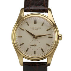 Patek Philippe Yellow Gold Wristwatch with Enamel Dial Ref 2526 circa 1950s