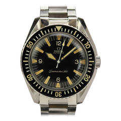 Retro Omega Stainless Steel Seamaster 300 Wristwatch circa 1960s