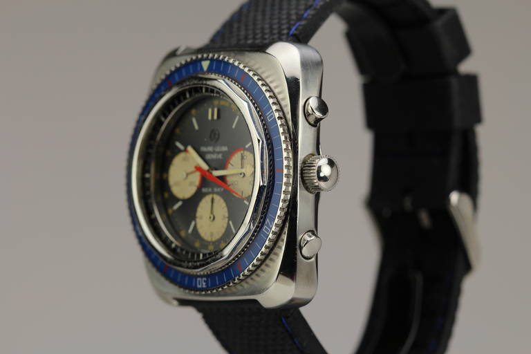 Men's Favre Leuba Stainless Steel Sea-Sky Chronograph Wristwatch circa 1970s