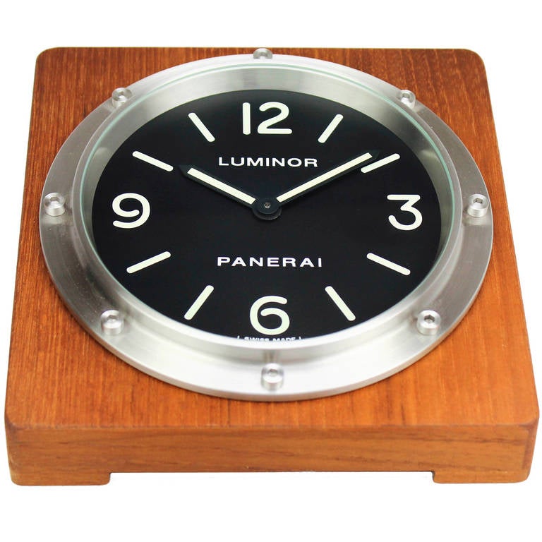 Panerai Teak Wood Luminor Table Clock PAM 254